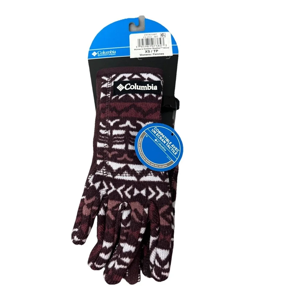 Columbia Women's Sweater Weather Glove Moonvista Madras‎ Multi, Size XS/TP New